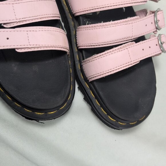 Dr. Martens Women 8 Blaire Slide Sandals Chalk Pink Purple SK01X Platform Buckle - Picture 15 of 16